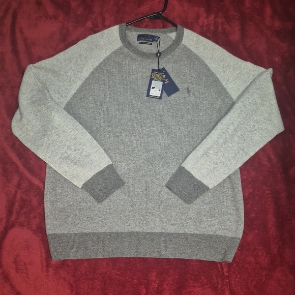 Ralph Lauren Other - Ralph Lauren Two-Tone Gray Cashmere Crewneck Sweater